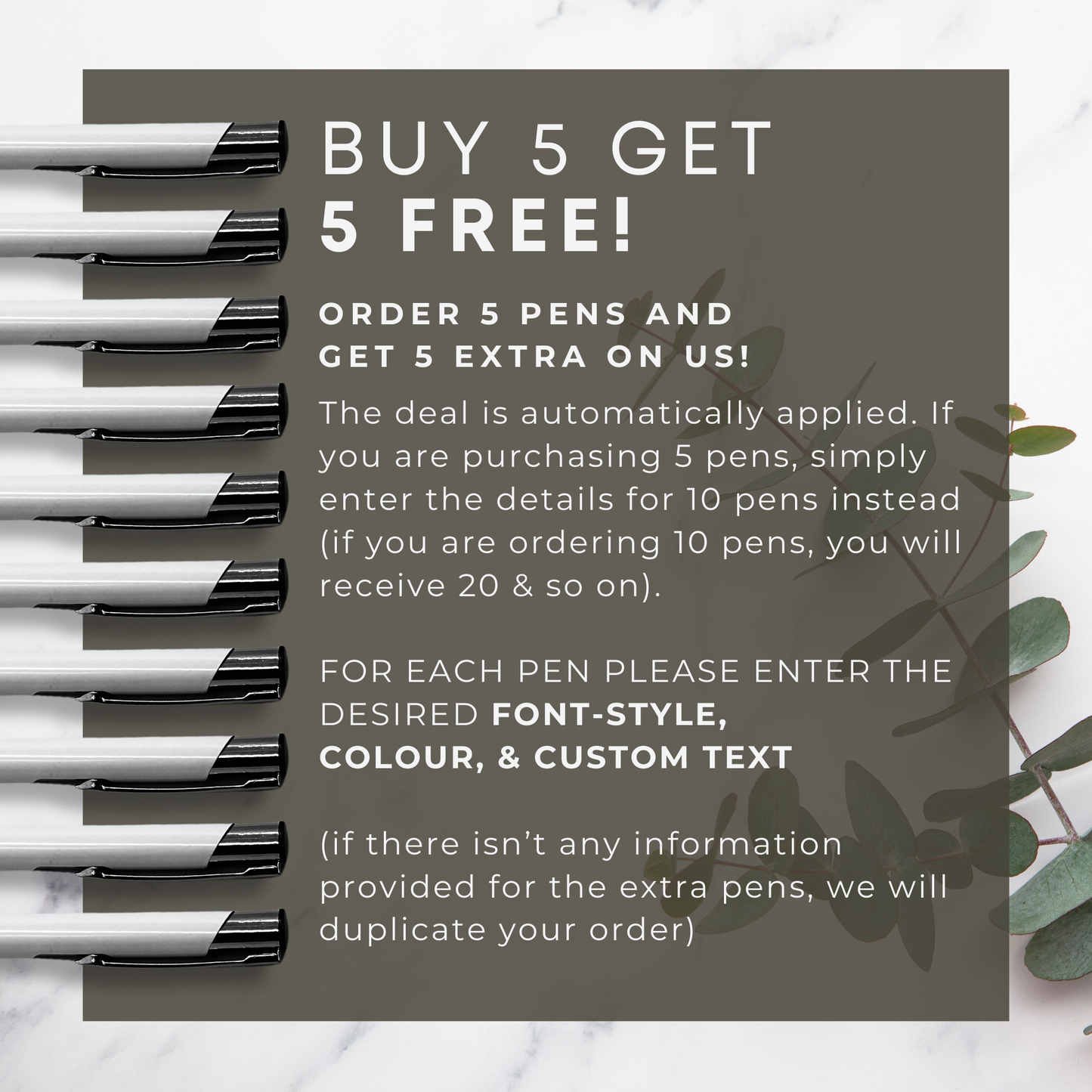 Personalised Pen – Custom Metal Pen | Engraved Text | High-Quality Click Pen | Promotional Gift | Buy 5 Get 5 Free | Fast Dispatch