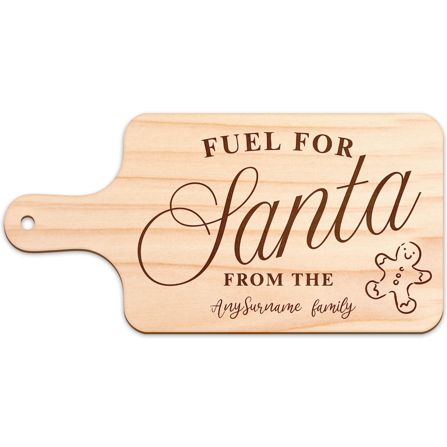 Personalised Christmas Eve Santa Treat Board 2 - Fuel for Santa Milk & Cookies Treat Plate | Custom Family Name Tray | Festive Keepsake Gift