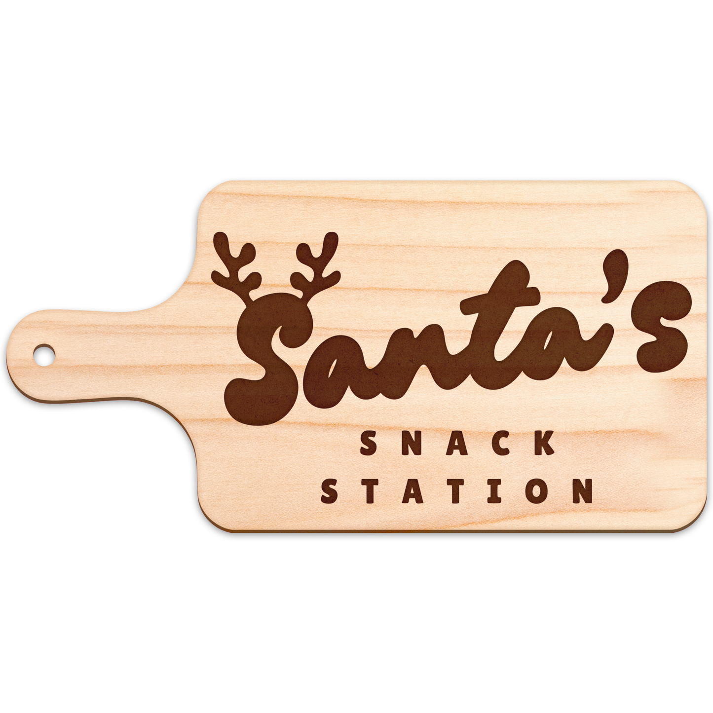 Santa Snack Station Treat Board 3: Reindeer Antlers Christmas Eve Tradition Tray | Custom Milk & Cookies Plate | Keepsake Gift For Kids