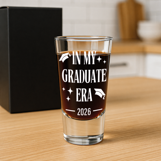 Personalised Graduation Gift | In My Graduate Era Shot Glass | Custom Year | Fun Graduation Gift | Graduate Keepsake For Her