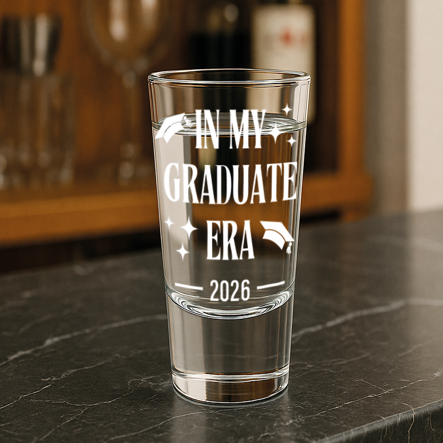 Personalised Graduation Gift | In My Graduate Era Shot Glass | Custom Year | Fun Graduation Gift | Graduate Keepsake For Her