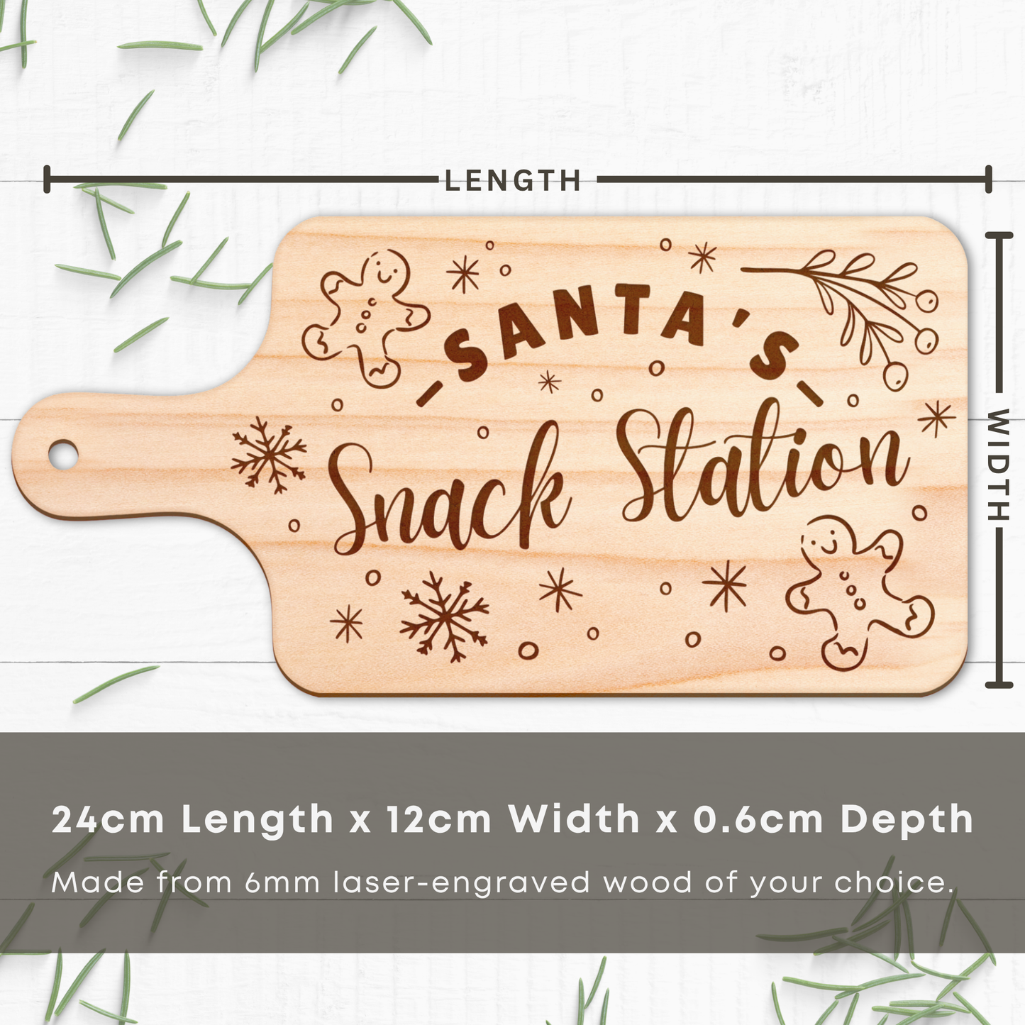 Santa Snack Station Board 1: Christmas Eve Tradition Treat Tray for Santa | Custom Christmas Milk & Cookies Plate | Keepsake Gift For Kids