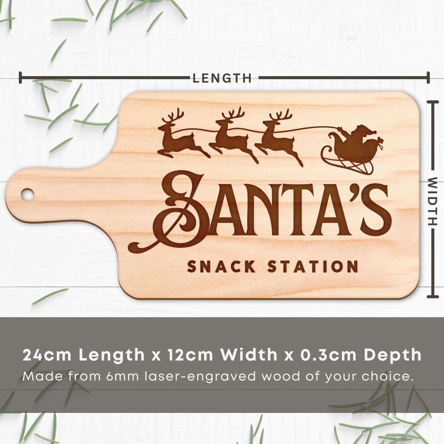 Santa Snack Station Board 2: Christmas Eve Tradition Treat Tray for Santa | Custom Christmas Milk & Cookies Plate | Keepsake Gift For Kids