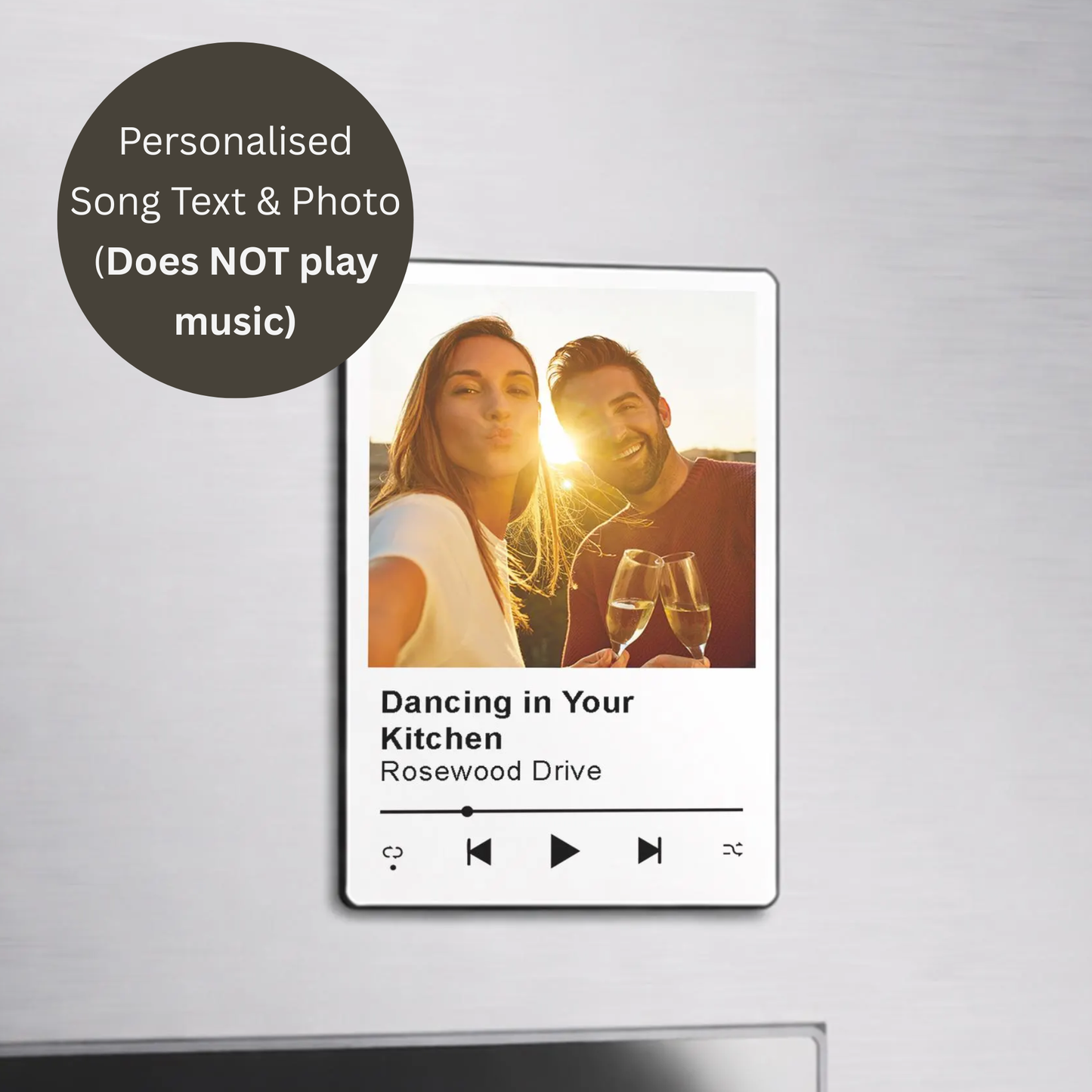 Personalised Photo & Song Magnet | Custom Our Song Music Fridge Gift Couple Keepsake
