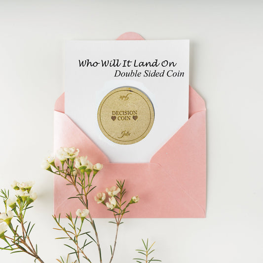 Personalised Wooden Decision Coin Couples Decision Coin Fun Valentines Day Husband & Wife Anniversary gift