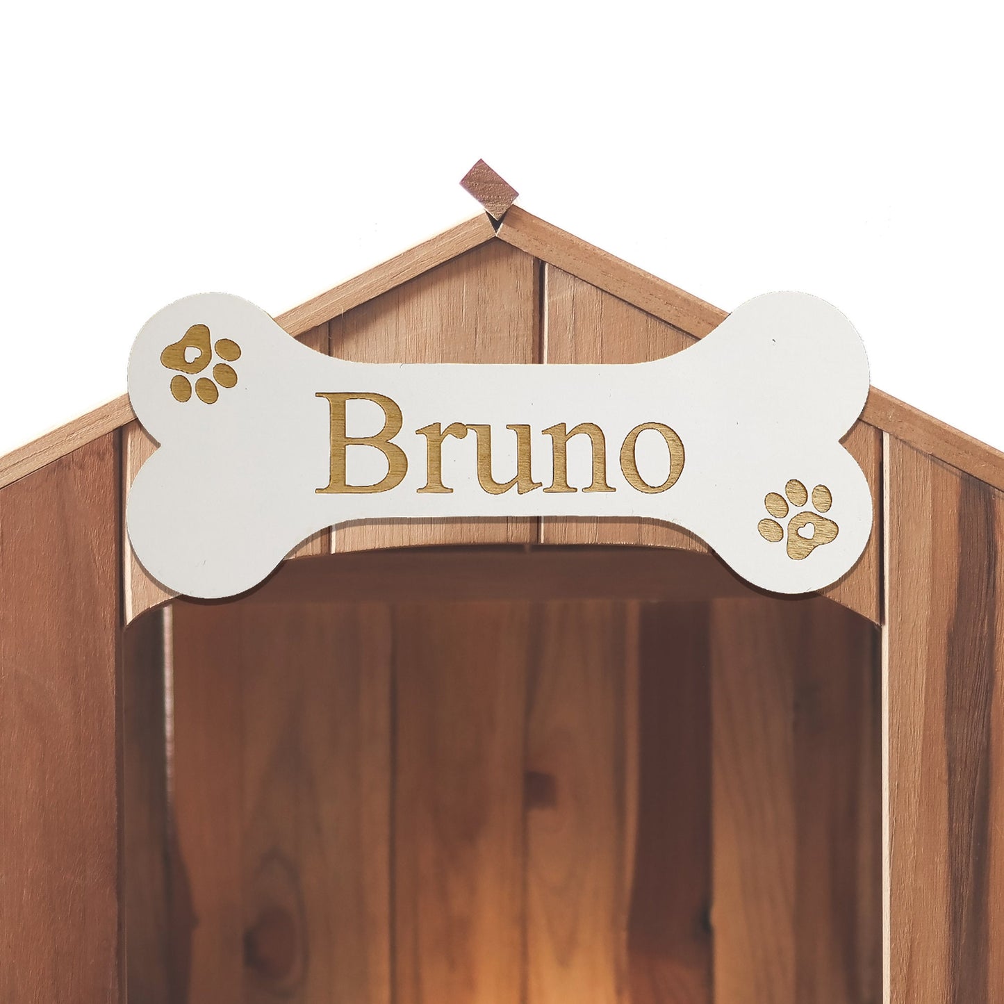 Dog Name Personalised Dog Sign Wooden Bone Shaped Sign Dog Bone Plaque Dog Bed/Cage Gift