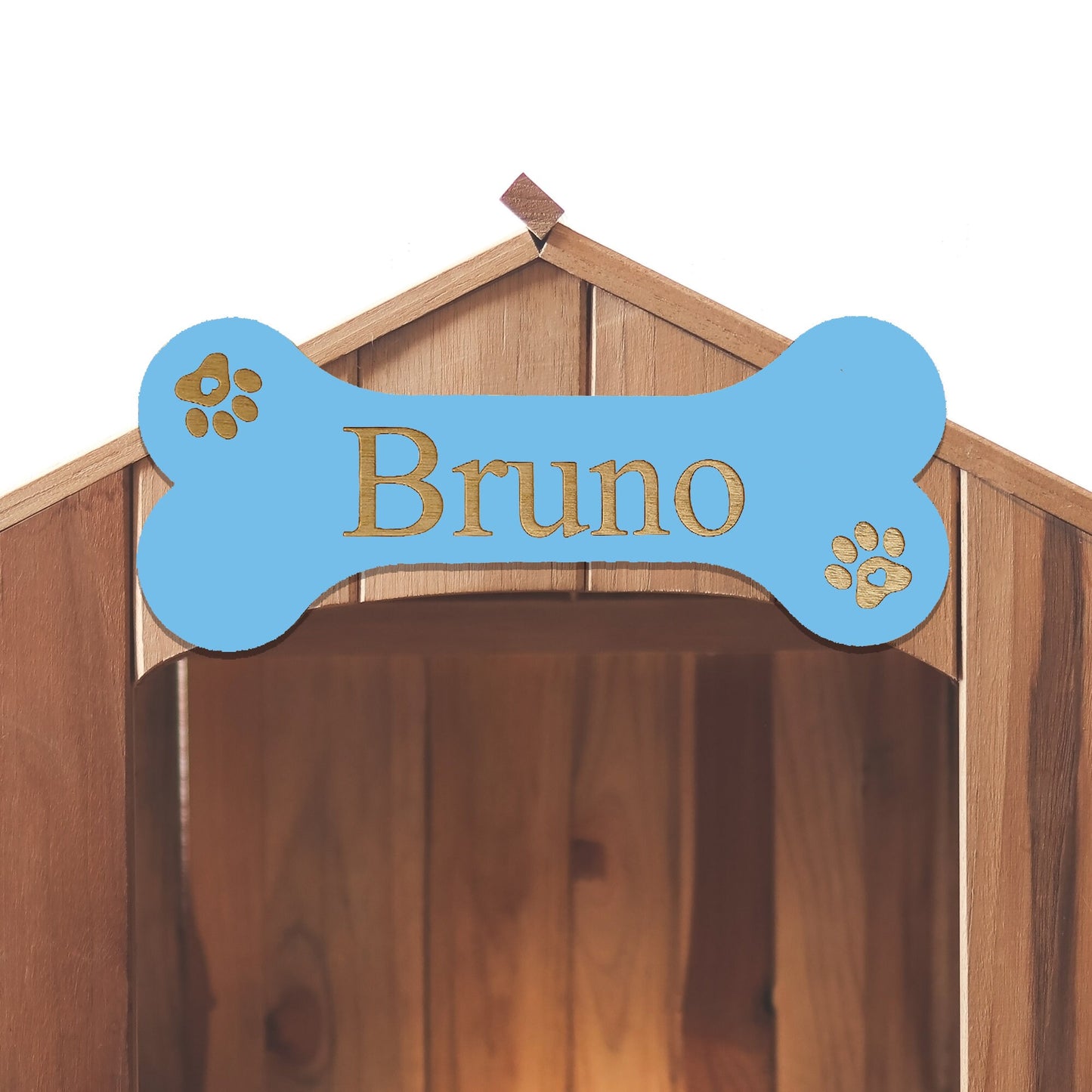 Dog Name Personalised Dog Sign Wooden Bone Shaped Sign Dog Bone Plaque Dog Bed/Cage Gift