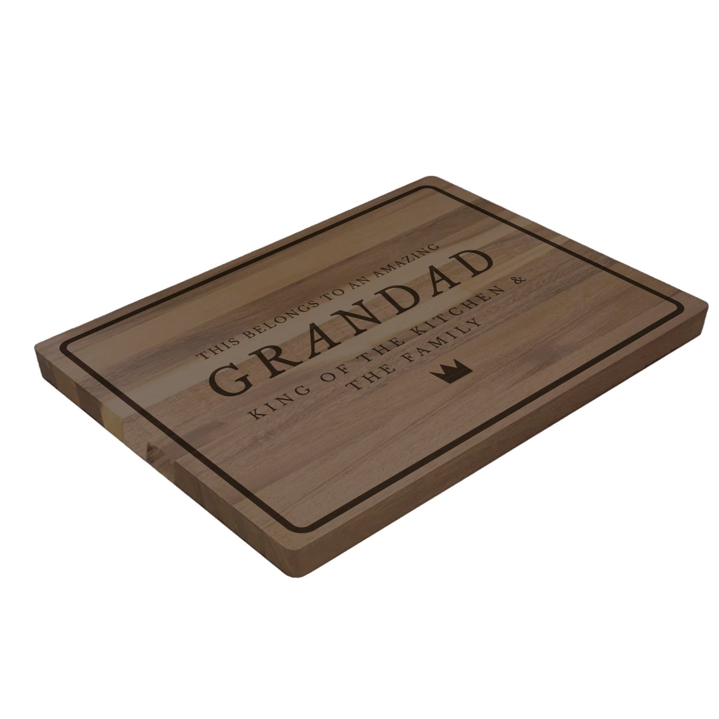 Father's Day Gift for Grandad Cute Engraved Chopping Board - Personalised, King 0f The Kitchen, Thoughtful Present For Grandad