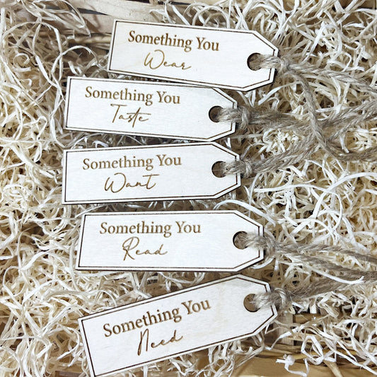 Something You Want Gift Tags Pack of 5, Christmas Gift Tags Want Need Wear Read Christmas Labels