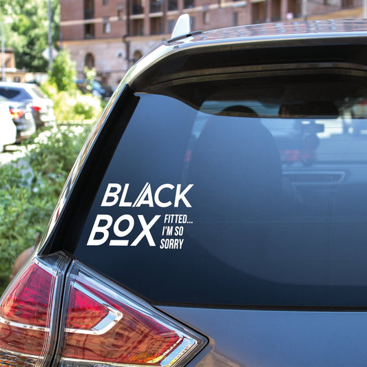 Black Box Fitted Car Sticker - Funny Vinyl Decal For Car Bumper Or Rear Window, Slow Driver Sticker, Young Driver Decal, Passed Driving Test