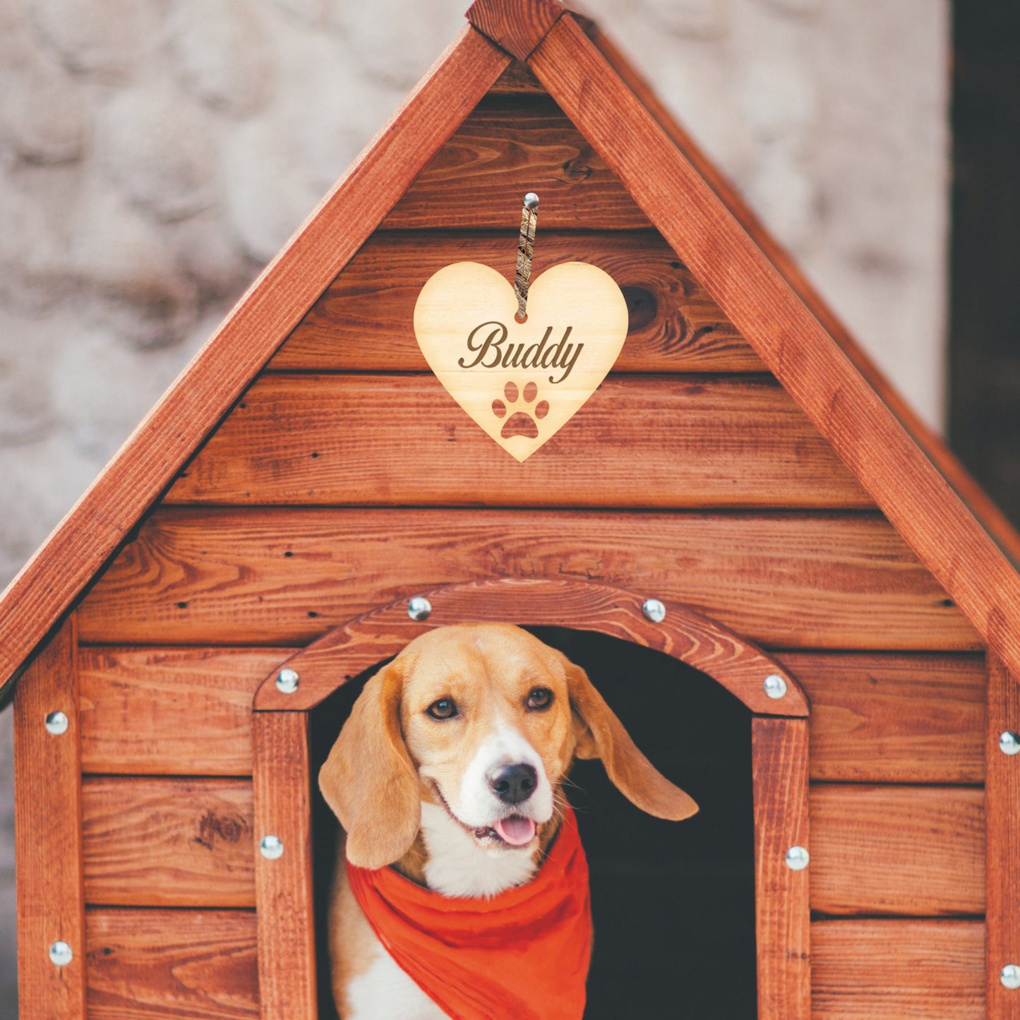Personalised Engraved Wood Pet Name Heart Shaped Sign Ornament, Dog / Cat Name, Paw Print Plaque Pet Owner Gift, For Dog Or Cat