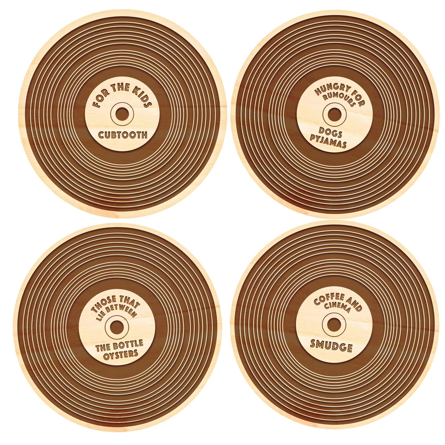 Personalised Vinyl Record Coaster - Any Album & Artist/Band Engraved Music Coaster Gift Set For Music Lover