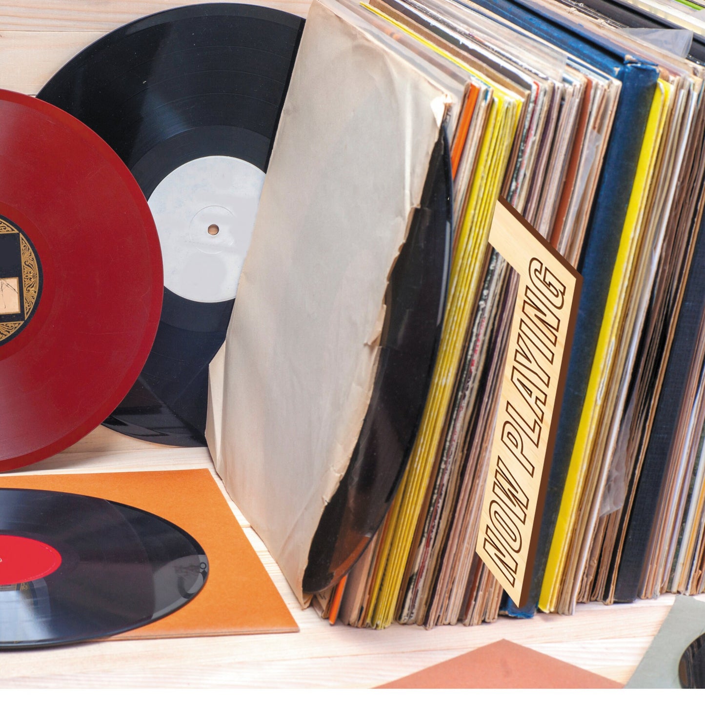 Now Playing Divider For Vinyl Records - Now Spinning Place Holder Label, Retro Aesthetic, Turntable LP Storage, Record Player Accessory