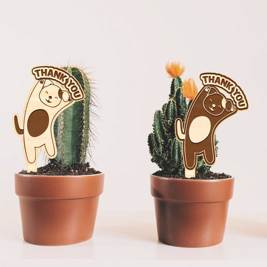 Cute Dog Gift - Plant Tag - Thoughtful Thank You Appreciation Gift Small Present - Great For House Plants, Cactus & Succulents - Dog Lover