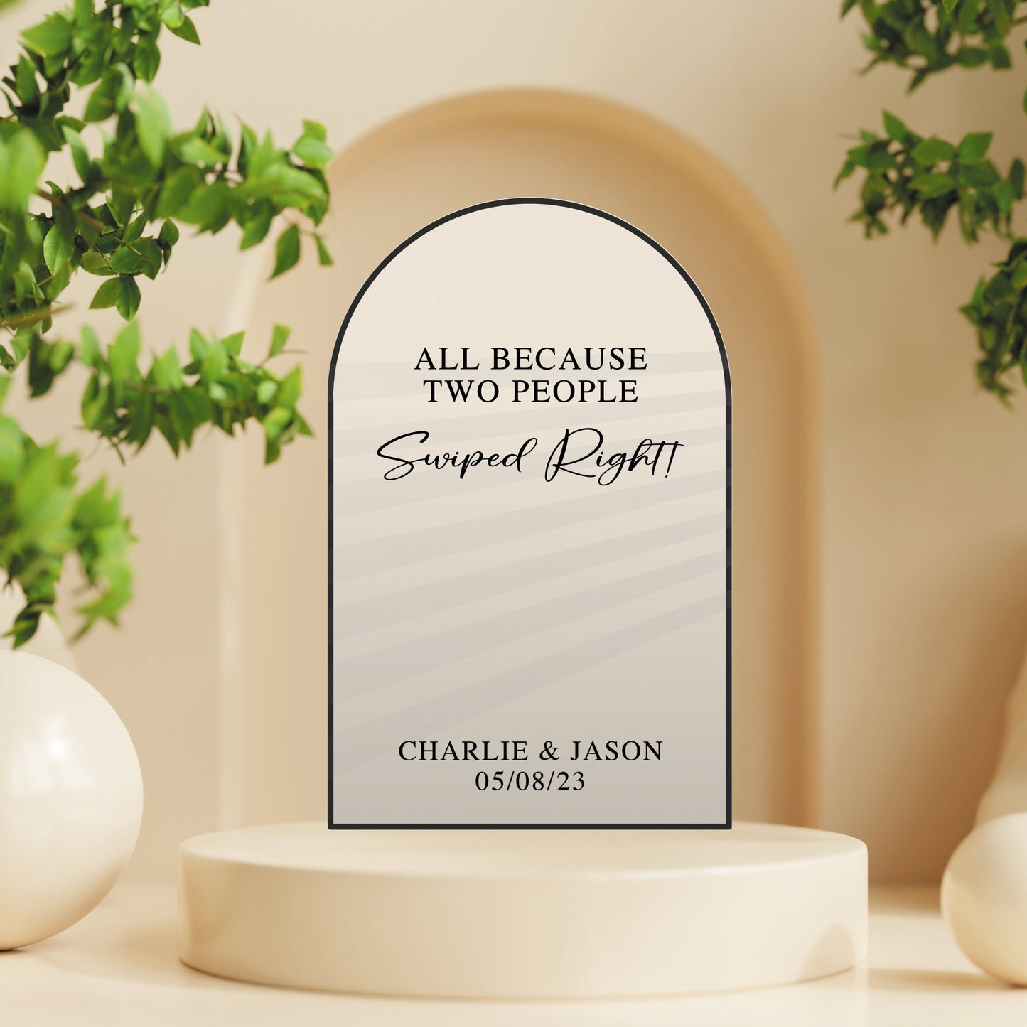 Swiped Right - Mirror Sticker For Wedding Photos & Selfies - Online Dating/ Tinder Vinyl Decal Sticker for DIY Wedding Easy to Apply Decal