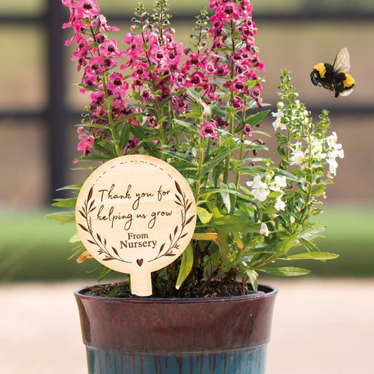 Thank You For Helping Us Grow Plant Tag - Cute Thoughtful Plant Gift For Teacher Small Present With Personalised Name