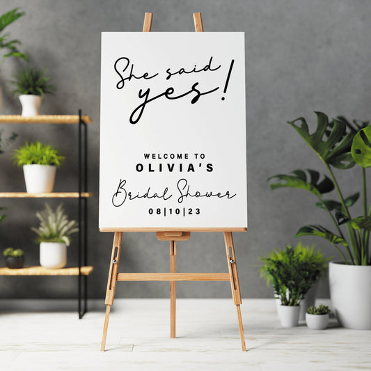 She Said Yes -  Personalised Bridal Shower Sticker For DIY Mirror or Sign - Guest Photos & Selfies - Welcome Vinyl Decal Sticker