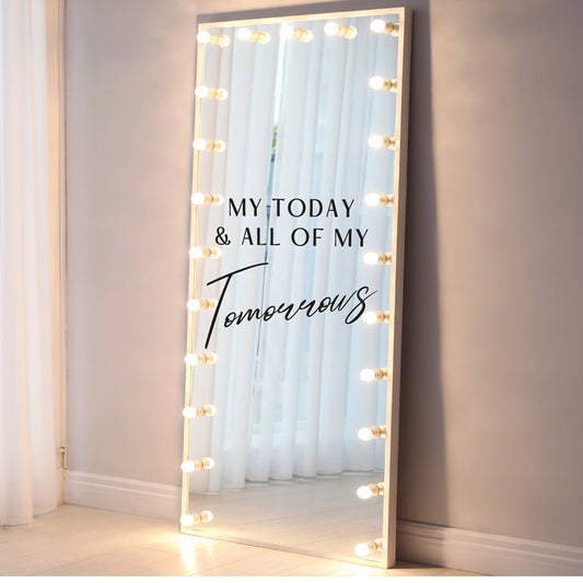 My Today & All Of My Tomorrows Mirror Sticker - Elegant DIY Wedding Mirror Decal - Selfie Mirror, Photo Opportunity for Guest Photos