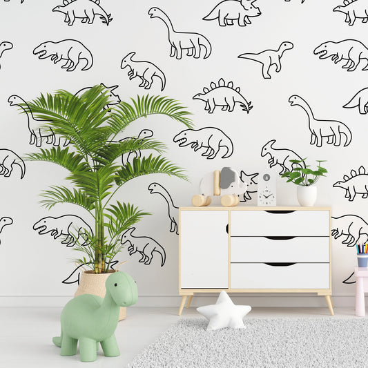 Dinosaur Wall Sticker Pack - Jurassic Themed Home Decor - Great Wall Decal For Kids Bedroom, Playroom Or Nursery