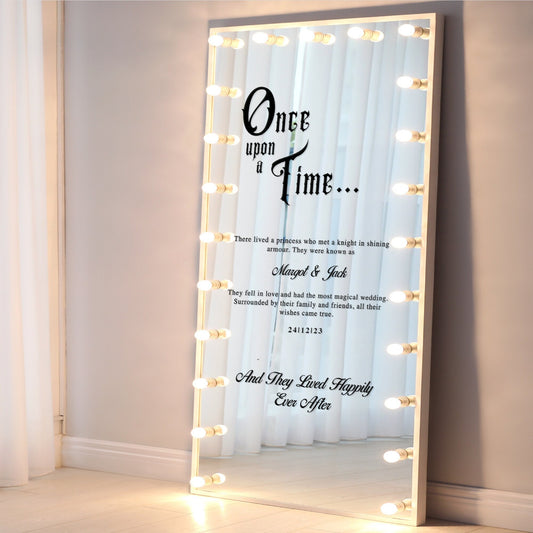 Once Upon A Time - Personalised Wedding Sticker For DIY Wedding Sign/Mirror, Fairytale Theme Wedding Decor, Custom Story Book Sticker Decal