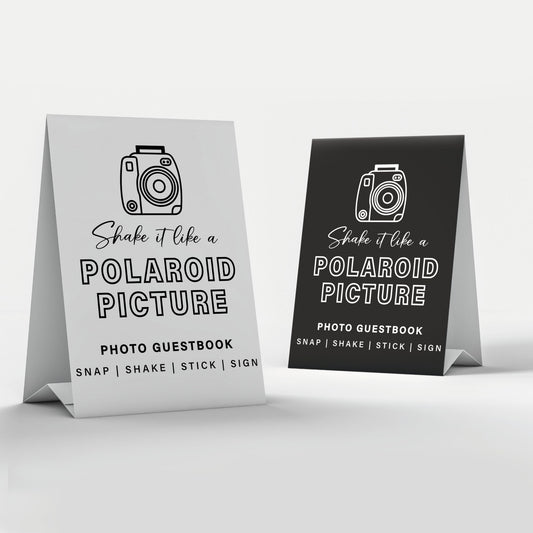 Shake It Like A Polaroid Picture - Photo Guestbook Sticker, Wedding Guestbook Decal, DIY Sign For Wedding Party Decor Guest Photos & Selfies