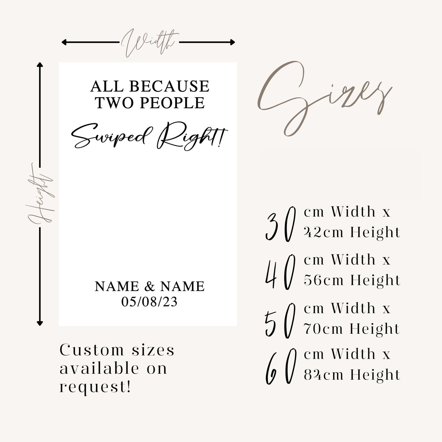 Swiped Right - Mirror Sticker For Wedding Photos & Selfies - Online Dating/ Tinder Vinyl Decal Sticker for DIY Wedding Easy to Apply Decal