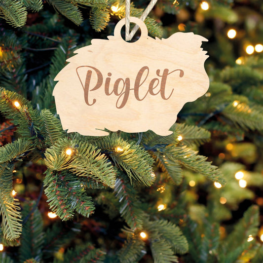 Fluffy Guinea Pig Gift Tag Personalised Name Christmas Bauble Name Christmas Ornament Custom Tree Decor