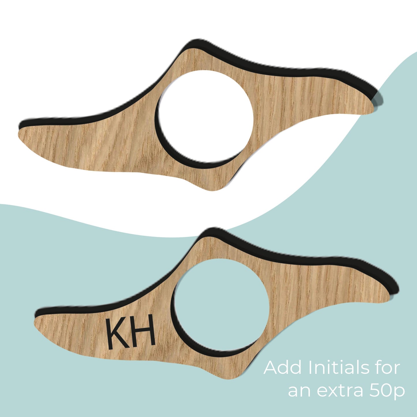 Thumb Page Holder Personalised Initials Oak Book Thumb Spreader Page Pa Holder