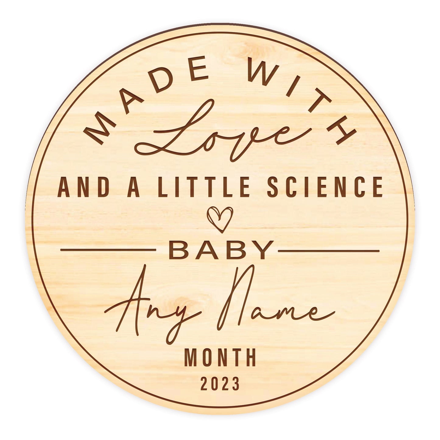 Love & Science - IVF Pregnancy Announcement Plaque, Personalised IVF Baby Sign, IVF Pregnancy Fertility Gift, Baby On The Way Photo Prop