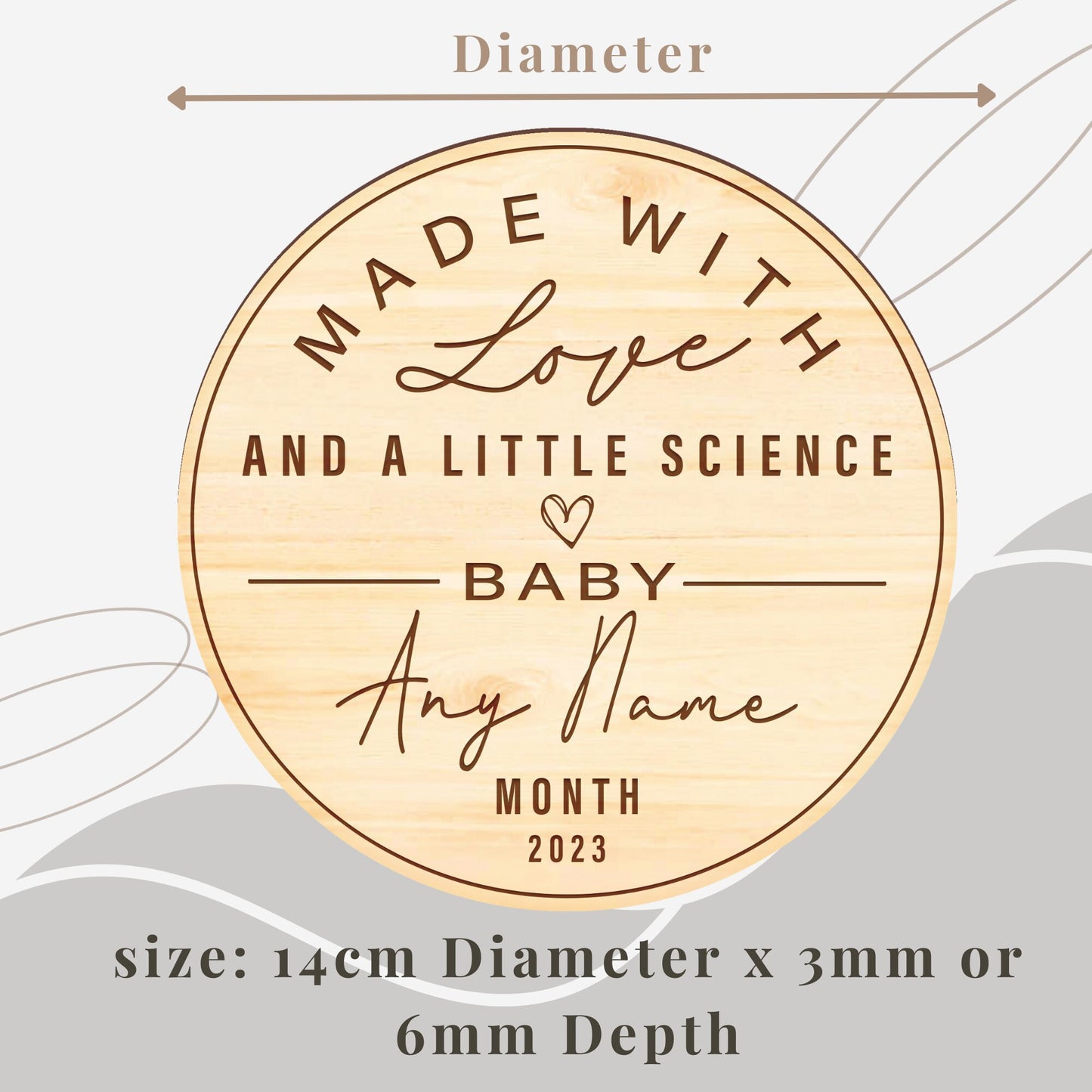 Love & Science - IVF Pregnancy Announcement Plaque, Personalised IVF Baby Sign, IVF Pregnancy Fertility Gift, Baby On The Way Photo Prop