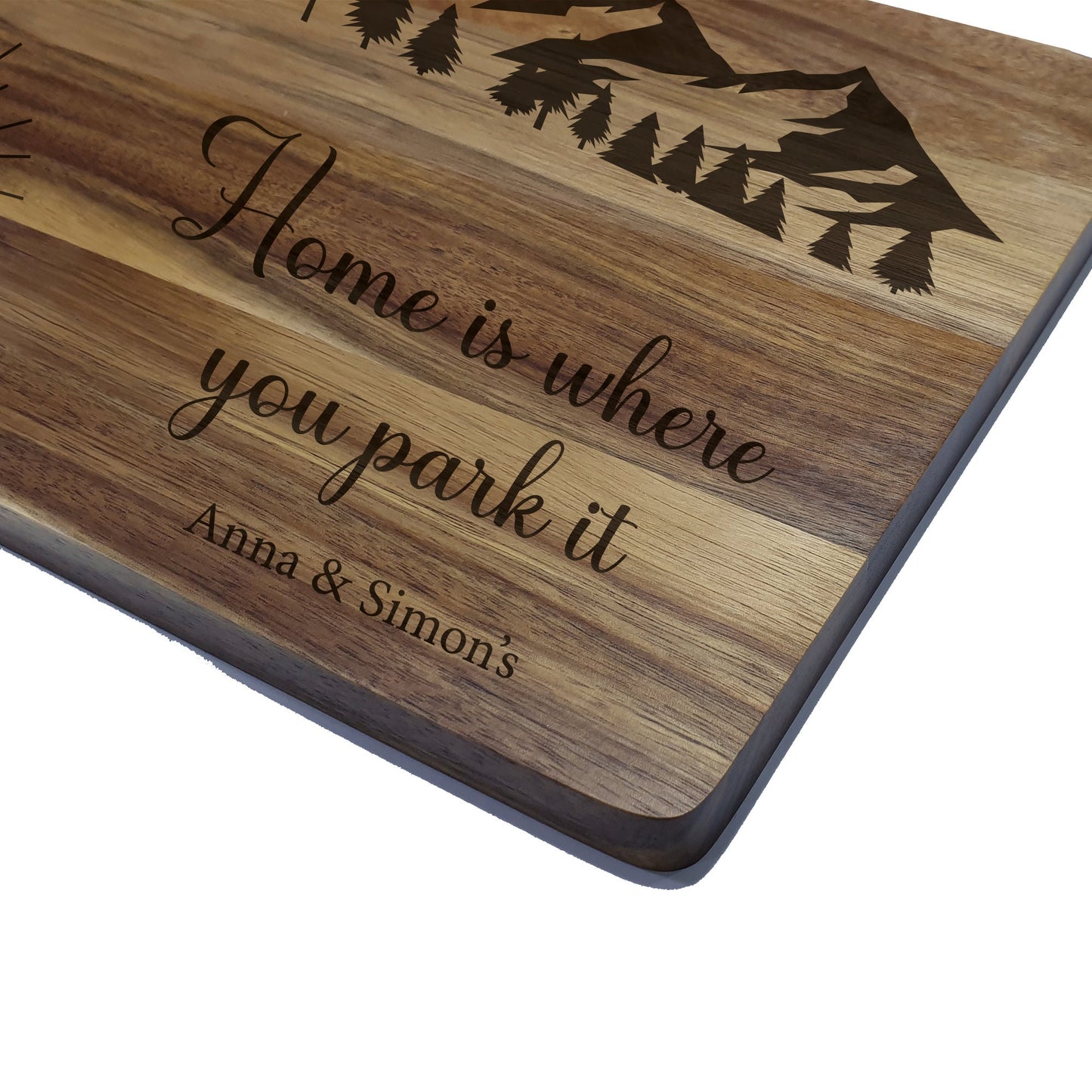 Camper Van Mountain Personalised Chopping Board Kitchen Campfire Wooden Cutting Board