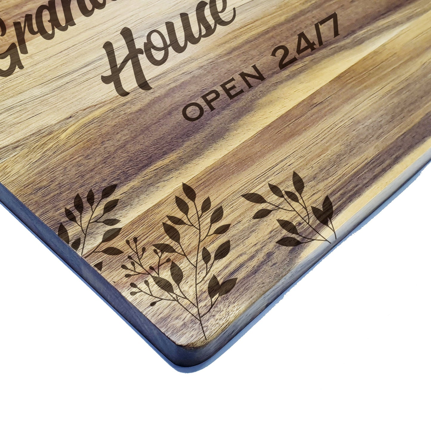 Grandma's House or Restaurant Personalised Name Chopping Board Open 24/7 Beautifully Engraved Kitchen Gift Cutting Board