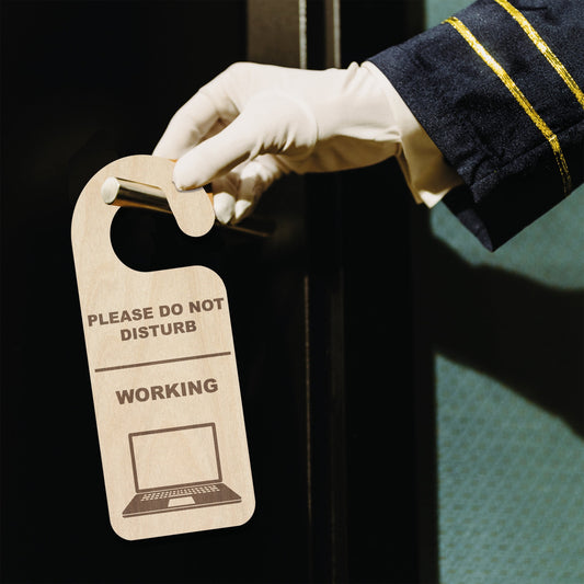 Door Sign Hanger Do Not Disturb Working Recording Treatment Meeting Five Designs and Symbols