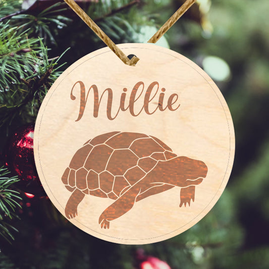 Tortoise Turtle Pet Personalised Name Christmas Gift Tag Christmas Bauble Name Custom Tree Decor Ornament