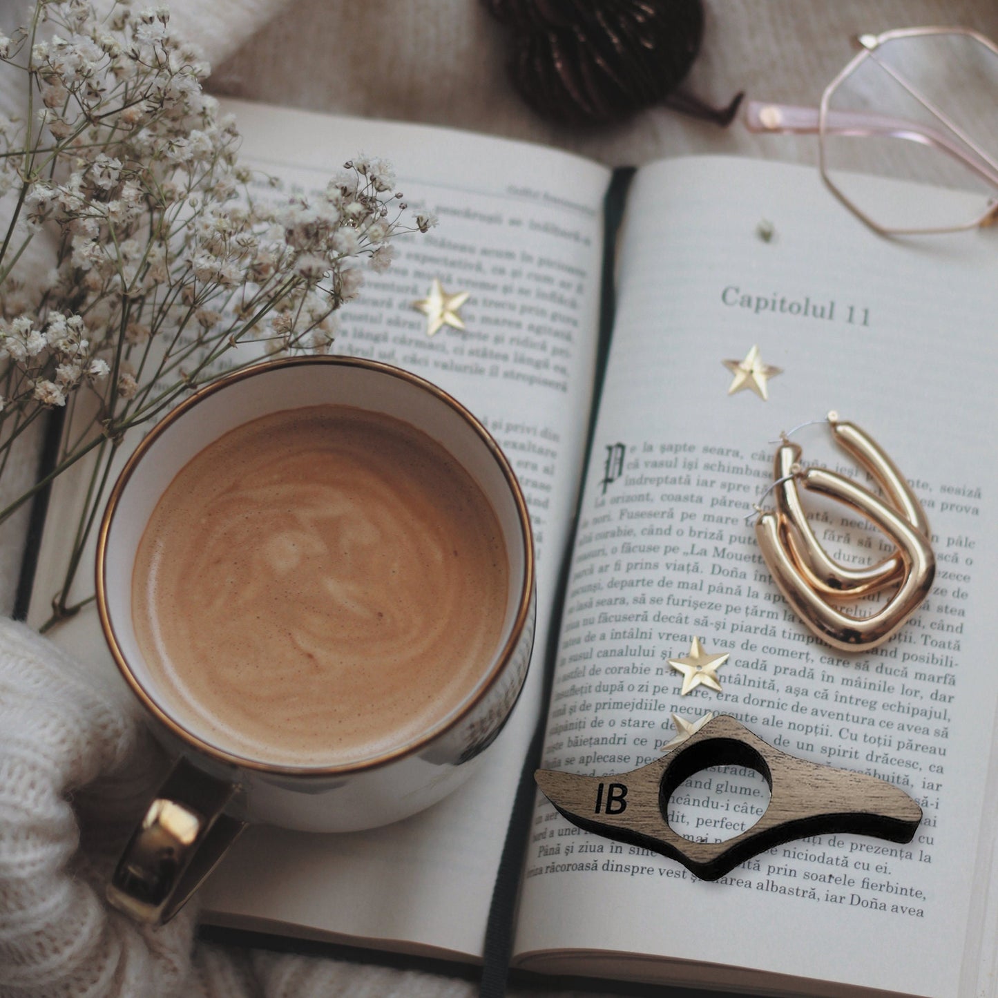 Thumb Page Holder Personalised Initials Oak Book Thumb Spreader Page Pa Holder