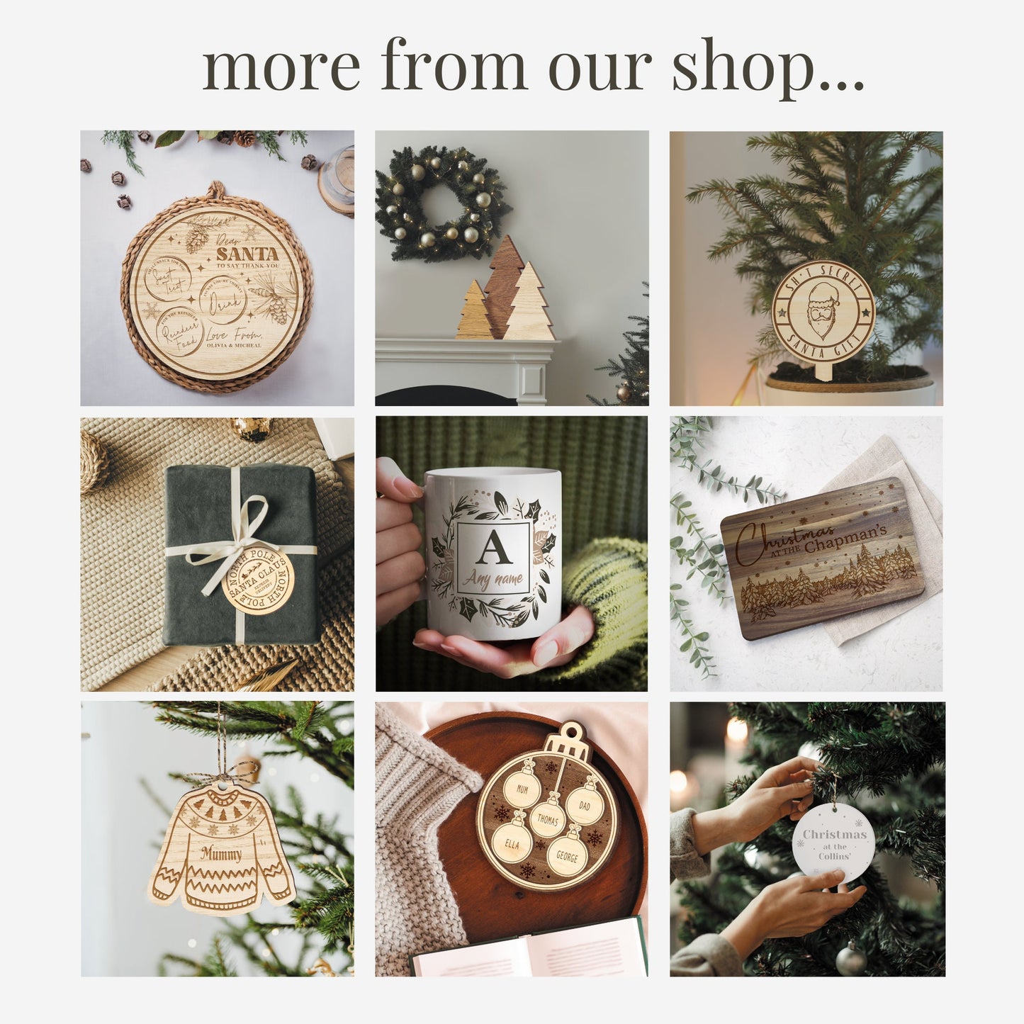 Personalised Wooden Jumping Reindeer Christmas Tree Decoration  Custom Engraved Name Birchwood Ornament   Rustic Bauble Gift Keepsake