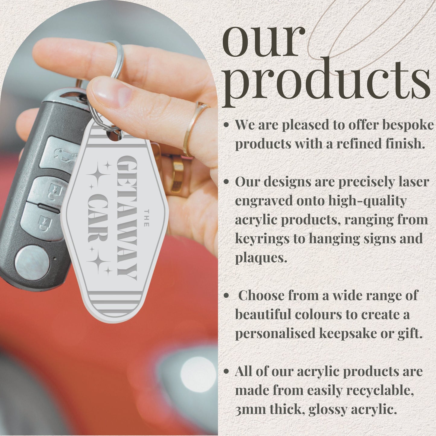 Mum In A Million Keyring: Personalised Acrylic Keychain, Meaningful Mother's Day Gift, Mum Appreciation Quote, Cute Present For Mum