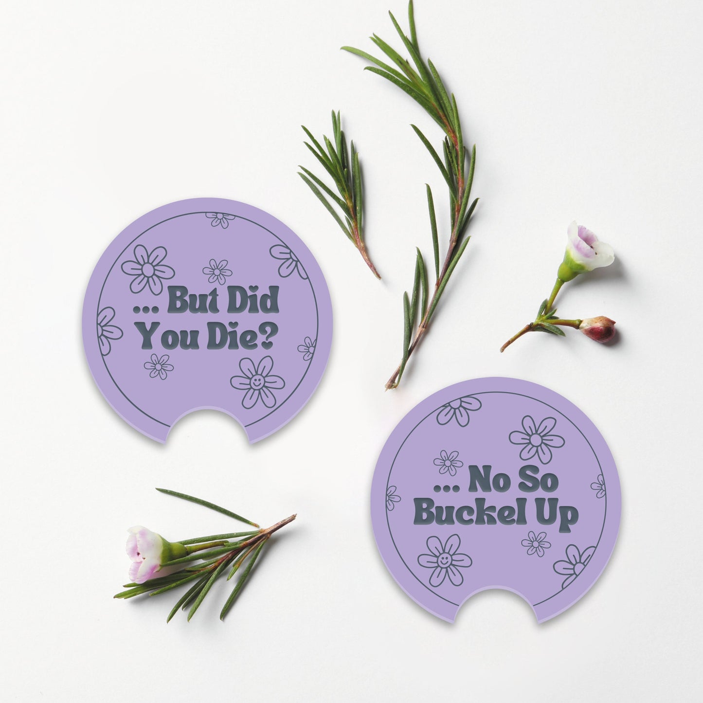 But Did You Die Car Coaster Set: No, so buckle up car drinks coaster, Girly Car Accessory, Car Lover, Bad Driver Gift, Cute Gift For Her