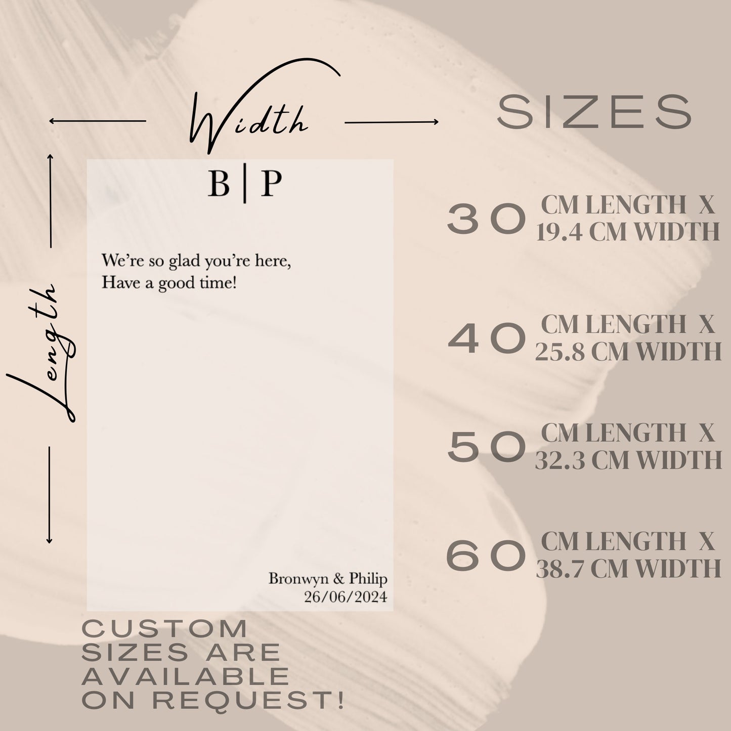 We're So Glad You're Here Wedding Sicker, DIY Wedding Sticker For Mirror/Sign, Personalised Sticker, Entrance Wedding Mirror