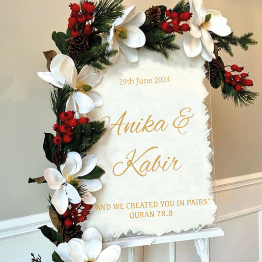 And We Created You In Pairs Quran 78.8 Islam Wedding Mirror Sticker Vinyl Decal for DIY Wedding Easy to Apply Personalised Name and Date