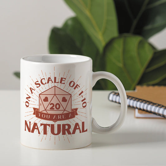 You Are A Natural 20 Mug: Perfect DnD-Themed Gift, RPG Lover Gift for Him or Her, D20 Couples Mug, Cute Dungeons & Dragons Valentine's Gift