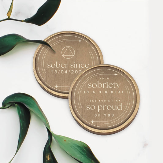 Your Sobriety Is A Big Deal - Personalised Sobriety Coin: Alcoholics Anonymous Token, Thoughtful Sober Gift, EDC Recovery Reminder Coin