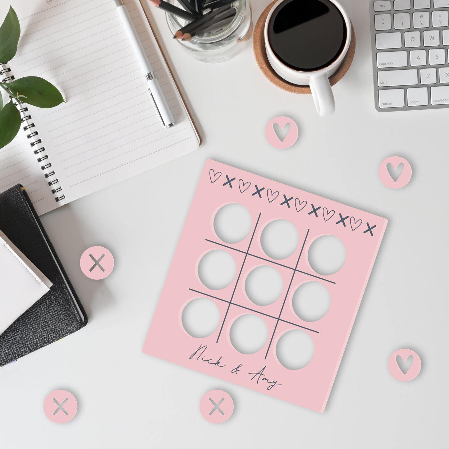 XOXO Personalised Valentine's Game, Valentines Gift, Gift For Him, Gift for Her, Noughts And Crosses, Personalised Keepsake, Fun Little Game