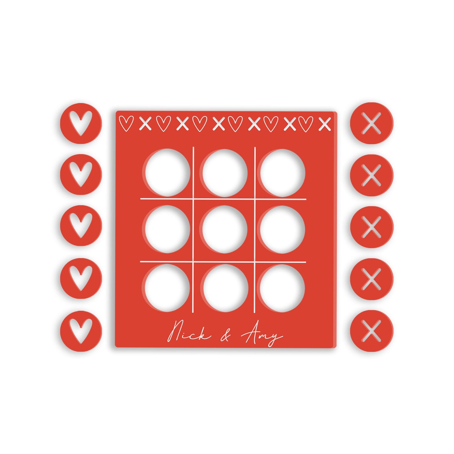 XOXO Personalised Valentine's Game, Valentines Gift, Gift For Him, Gift for Her, Noughts And Crosses, Personalised Keepsake, Fun Little Game