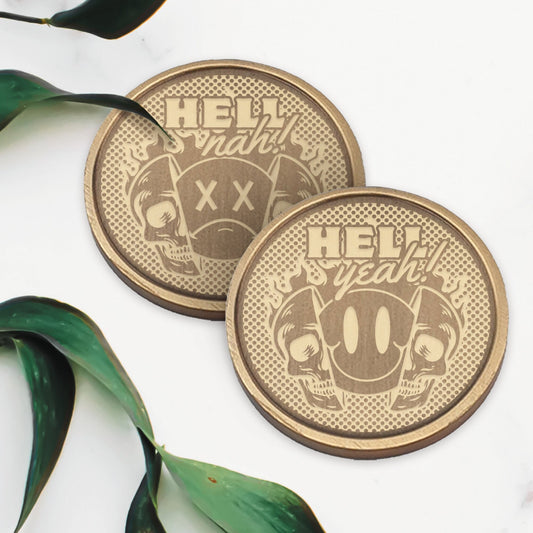 Hell Yeah! Hell Nah! Decision Coin: Unique Yes or No Gift, Decision Maker, Unique Gift Idea, Fate Coin Flip, Cool EDC Chance Coin