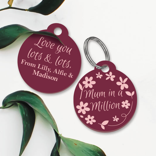 Mum In A Million Keyring: Personalised Acrylic Keychain, Meaningful Mother's Day Gift, Mum Appreciation Quote, Cute Present For Mum