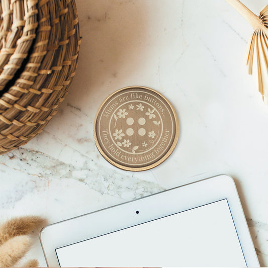 Mums Are Like Buttons Coin: Mother's Day Gift, Engraved Coin, Meaningful Keepsake, Thoughtful Present, Appreciation Quote, Cute Gift For Mum