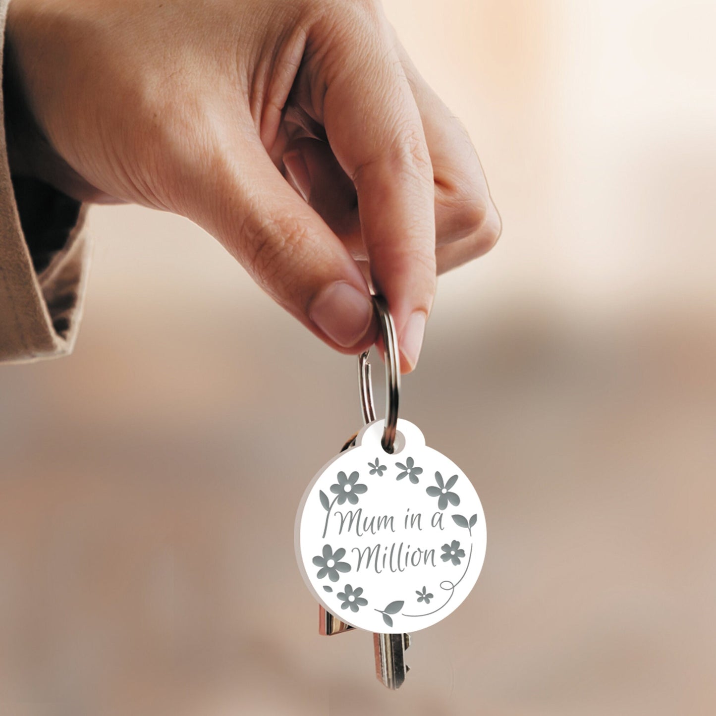 Mum In A Million Keyring: Personalised Acrylic Keychain, Meaningful Mother's Day Gift, Mum Appreciation Quote, Cute Present For Mum