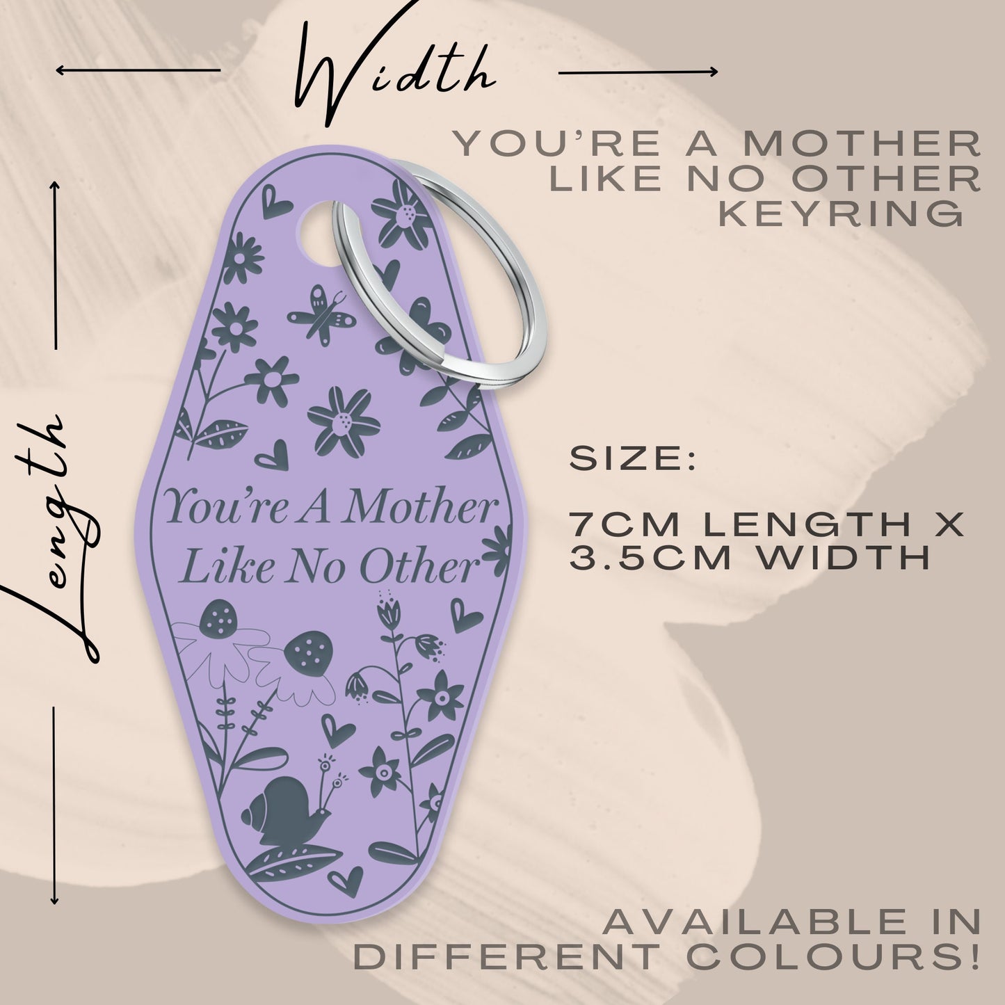 You're A Mother Like No Other Floral Keyring, Gift For Mum, Mum Keyring, Birthday, Mother's Day, Special Gift, Small Gift, Cute Gift,