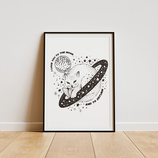 To The Moon And To Saturn Poster, Song-Inspired, Unique Gift Idea, Wall Art, Quote, Cute Gift, Music Lover